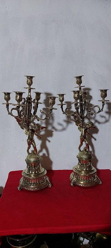 İki ədəd kandelyabr, 20-ci əsrin əvvələri avropa istehsalı, hündürlüyü