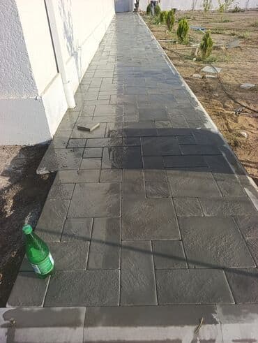 duz corek: Tamet döşəmə xidməti – dekorativ beton/daş təməli ilə həyət və giriş — 6