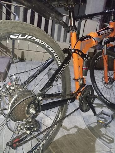 velocruz velosiped: SUPER BROS qatlanan dağ velosipedi - Rəng: narıncı/qara - Qatlanan — 8