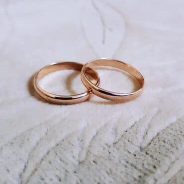 золотые комплекты с бриллиантами в баку: Альянс, Кольцо, Желтое золото, 585 проба, Без камня — 4