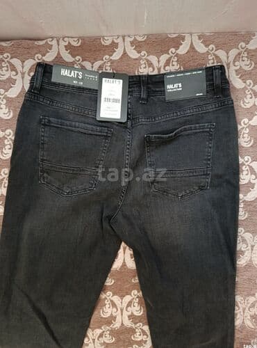 kişi ucun klassik qara kostyum: Cins şalvar — 3