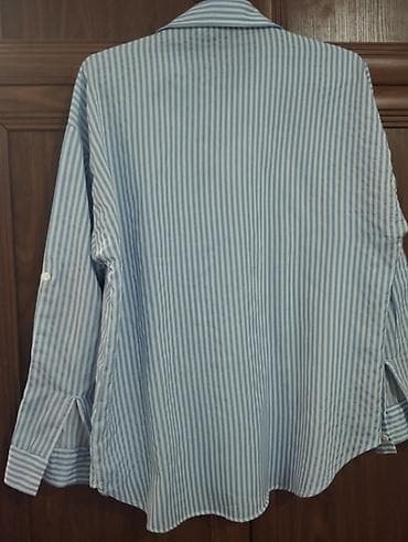 Mavi-ağ zolaqlı qadın köynəyi - Marka: Miss Brown - Model: Klassik — 4