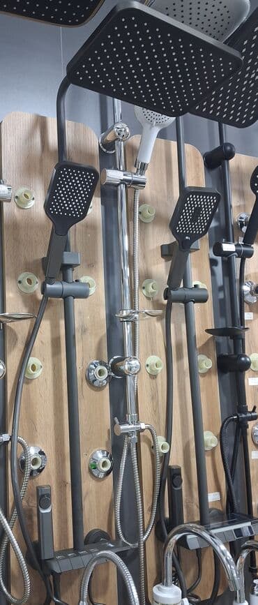 duş başlığı: Məhsul: Duş sistemi dəstləri Təsvir: - Üst yağış duşu: iri, kvadrat — 2