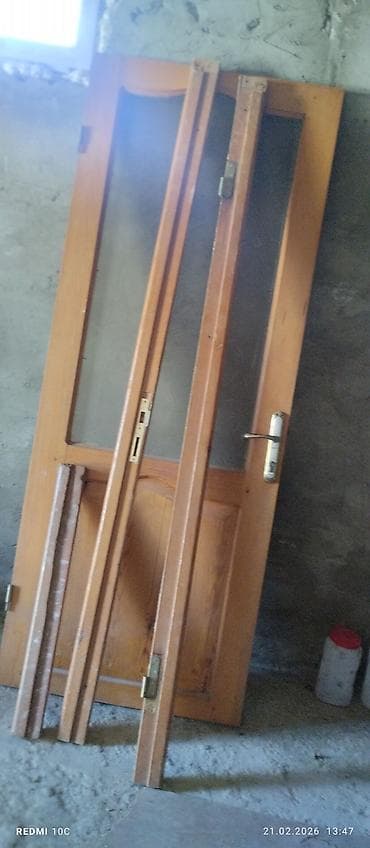 Сантехника: Şüşəli taxta qapı dəsti - Material: təbii ağac (şpon deyil), üzərində — 4