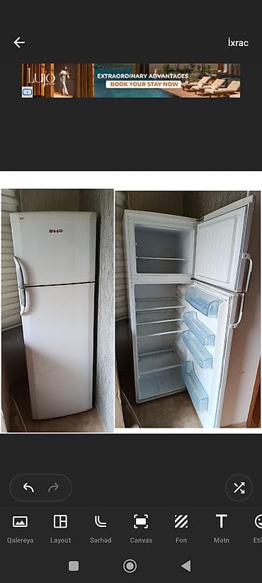 Temiz BEKO soyuducusu tam işlək heç bir problemi yoxdur qiymət 199