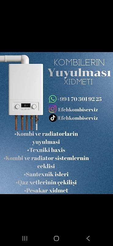 Услуги по строительству и ремонту: Xidmət: Kombi və radiator sistemlərinin quraşdırılması və muasir — 3