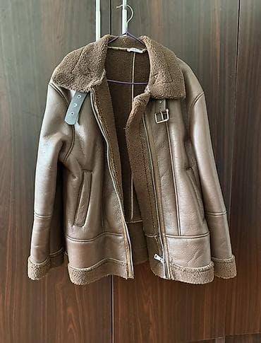 Другая мужская одежда: Qadın üçün qışlıq dəri/shearling aviator üslubunda kürk gödəkçə - — 1