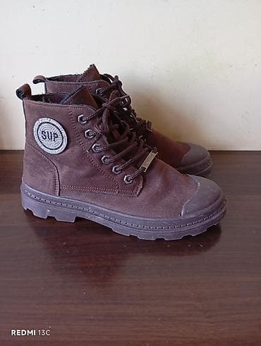 spector bot: Qəhvəyi rəngdə unisex payiz -qış botları - Material: yumşaq süet — 2