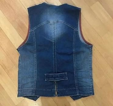 sortlar: Cins jilet - Material: qalın denim (cins parça), mavi rəng, açıq-tünd — 2