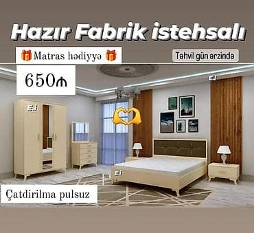 plastik stol stul: Yataq otağı dəsti — 1