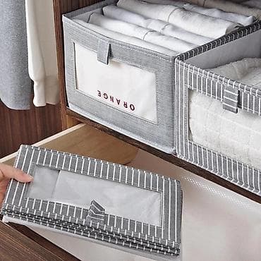skaflar: Qarderob üçün parçadan qutu - Ölçü: 40 x 27.5 x 17 sm - Material — 1