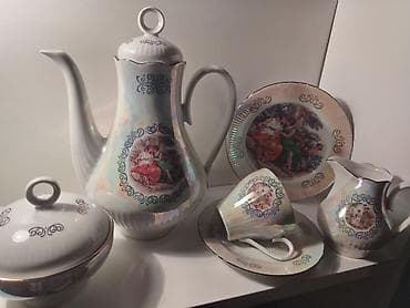 saxda baba paltari: Çay dəsti, rəng - Ağ, Farfor, Almaniya — 6