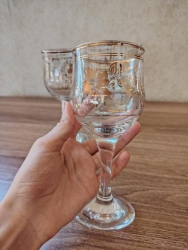 icki: Qədəhlər, rəng - Qızılı, Şüşə, 6 ədədli dəst — 3