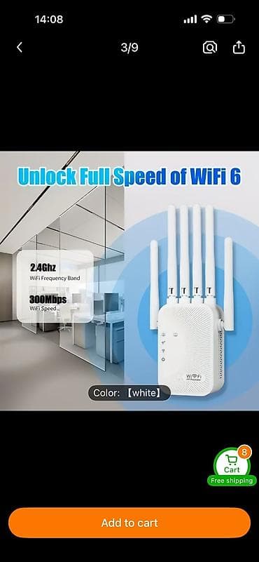 wi fi repeater: Wi‑Fi Gücləndirici / AP Repeater - Rəng: ağ - 2.4 GHz tezlik zolağı - — 2