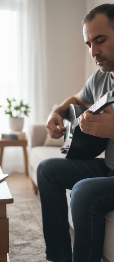 Elektrik saz – 3 simli, qara rəng. - Korpus: damla formalı, klassik