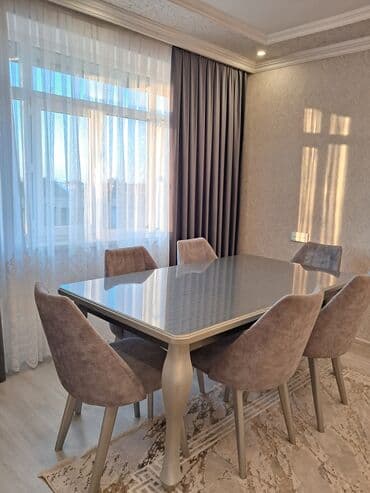 Qida məhsulları: Qonaq otağı üçün, Açılmayan, Dördbucaq masa, 6 stul — 1