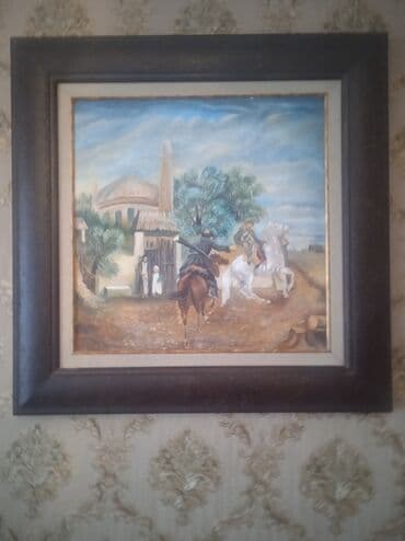 şam ağacları: Bu rəsm əsəri qədimi üslubda atlı döyüş səhnəsini təsvir edir. Şəkildə — 1