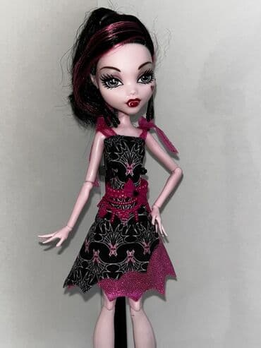 qədim əşyalar: Monster High Draculaura kukla Монстер хай кукла - Qara-çəhrayı gotik — 2