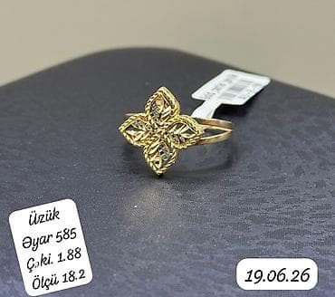 Şəxsi əşyalar: Dəstə daxildir: Üzük, Sarı qızıl, 585 Əyar — 1
