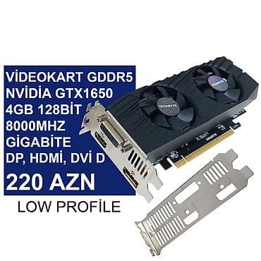 Videokart "Nvidia GTX1650 4GB 128bit 8000Mhz Gigabyte Low Profile"