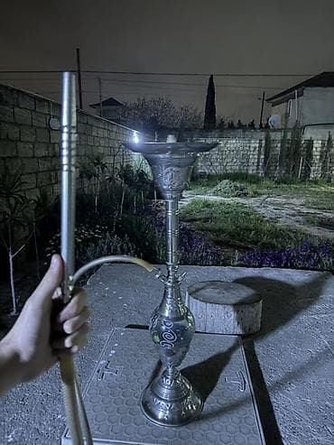 bugatti qelyan: Metall nargilə komplekti - Material: tam metal gövdə və tava, şüşə — 2