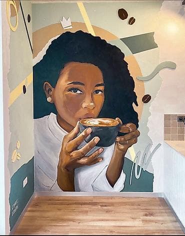 inek sekilleri: Divar rəsimlərinin çəkilməsi🎨 Qiymət rəsmə və onun ölçüsünə uyğun — 5