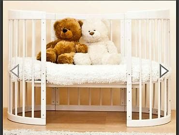 krovat transformer: Oğlan və qız üçün, Yumru, Beşik, Matras ilə, Yellənmə mexanizmsiz — 6