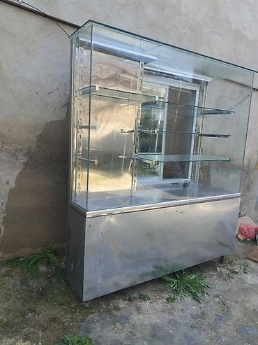 Оборудование для мойки: Şüşə vitrin stendi - Material: paslanmayan metal alt baza və karkas — 2