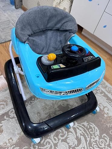 Столы для кормления: Uşaq gəzdirəni (yeləşən maşın formalı yürütmə) - Rəng: mavi/qara, boz — 3