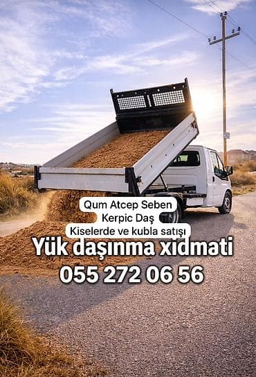 Yük daşınma xidməti - Qum, atçep (atçap), sebet, kərpic, daş