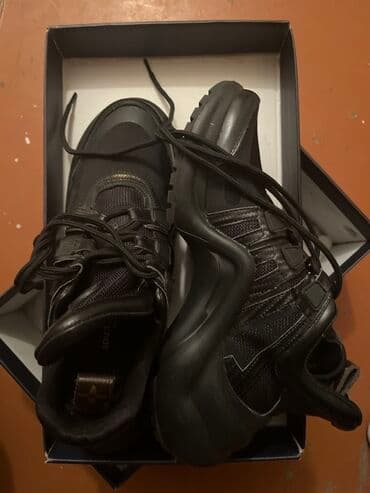 asics onitsuka tiger qadın krossovkaları: Louis Vuitton qadın idman ayaqqabısı - Rəng: tam qara - Ölçü: 38 (dil — 1