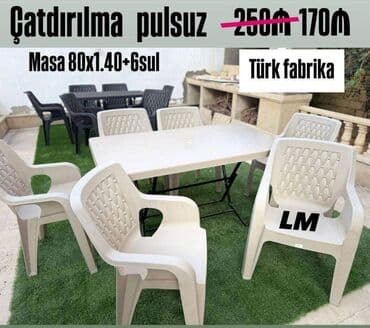 стулья и столы для кафе: Plastik masa dəstleri📌 Türk istehsalı Ölçü və qiymət üzərlərində — 1