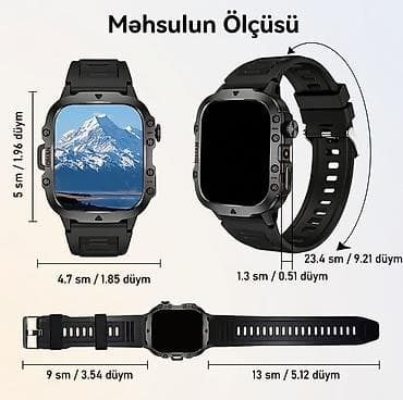 luc saatları: Yeni, Smart saat, Sensor ekran, rəng - Qara — 2