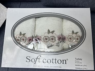 Pastel dəstləri: Hamam üçün Yeni rəng - Ağ Pambıq Dəsmal — 2