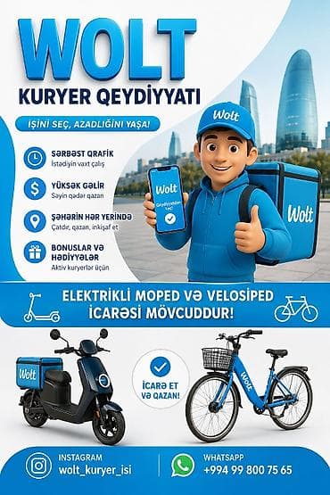 İş: Moto-kuryer tələb olunur, Gündəlik ödəniş, Təcrübəsiz — 1