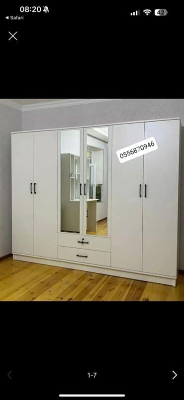 guzgulu şkaf: Новый, Распашной, 3 двери Прямой шкаф, Гардеробный шкаф — 7