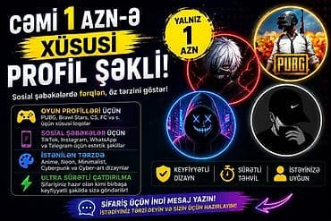 Маркетинг, реклама, PR: Xüsusi profil şəkli hazırlanması xidməti • Cəmi 1 AZN-ə xüsusi profil — 1