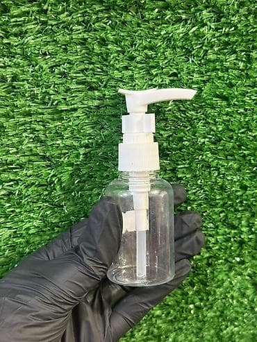 banka alan: Şüşə görünümlü şəffaf plastik pompalı flakonlar - Həcm: təxminən 100 — 2