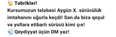 sürücülük işi: Sürücülük kursu, (B), (C), (A), Cip, Sedan — 7