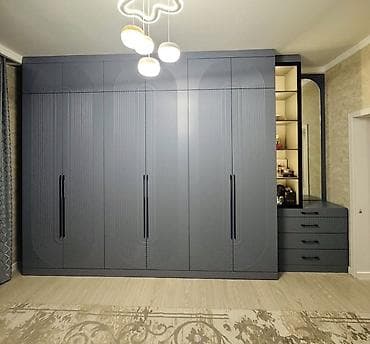 dekorativ esyalar: Müasir dizaynlı qarderob sistemi - Rəng: tünd boz (mat effektli) - Ön — 1