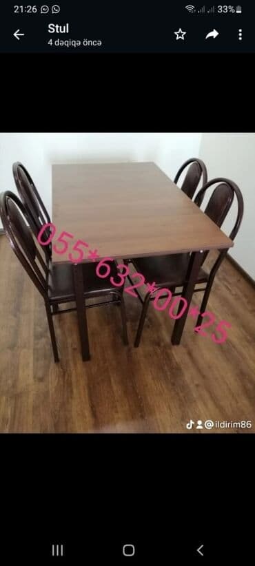 ofis stullari: Cayxana üçün stol stul dəstinin sexdən birbaşa satışı var modellər — 12