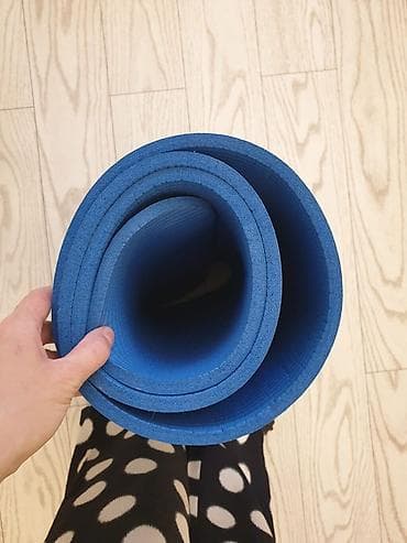 matlar: Mavi rəngdə yoqa/fitness matı - Material: qalın, yumşaq və elastik — 1