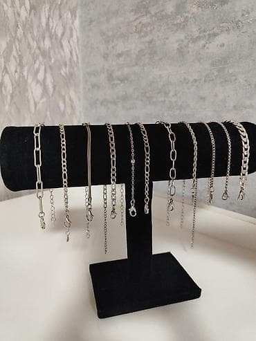 ucuz rolex saat: Gümüş rəngli zəncir qolbaqlar – müxtəlif modellər, 1-2 di 925 əyyar — 2