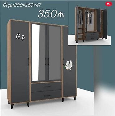 taxta polluq: Yeni, 4 qapılı, Siyirməli, Digər material, Açılan, Düz dolab — 1