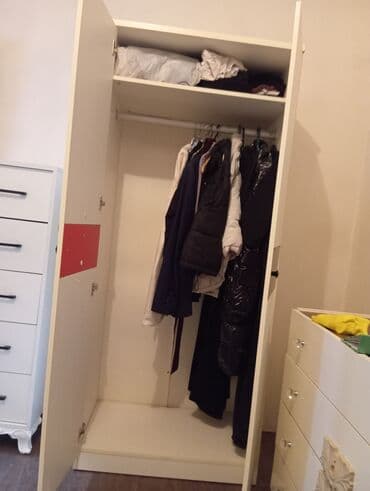 Açılan, 2 qapılı Düz dolab, Qarderob, paltar dolabı — 4