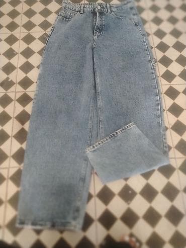 Джинсы и брюки: Baggy şalvar - Model: geniş kəsimli, düz balaq (relaxed/straight fit) — 3
