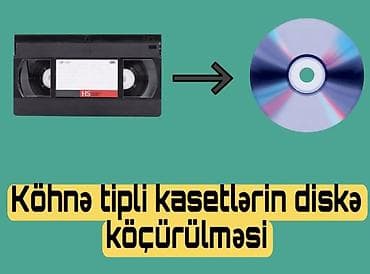 şekil videosu: Xidmət: Video kasetlərin diskə köçürülməsi Təsvir: Video — 2