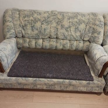 Masalar və oturacaqlar: İşlənmiş, Di̇van-kravat, 2 kreslo, Divan, Bazalı, Açılan — 11