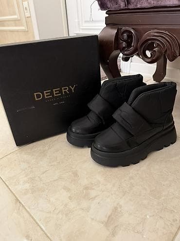 DEERY marka qadın qış ayaqqabısı - Rəng: qara - Model: qalın