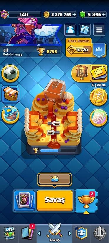Clash Royale hesabı satılır - Kupa: 8755 - Kral Səviyyəsi: 50 səviyyə